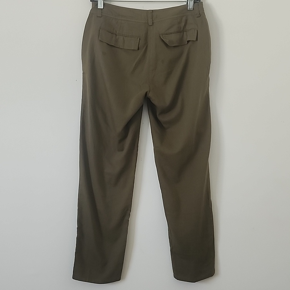 Eileen Fisher Organic Cotton Cropped Trousers Green Pants Size 2P - Picture 7 of 9
